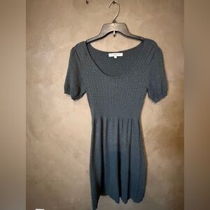 Evan Picone Dark Gray Knit Midi Dress